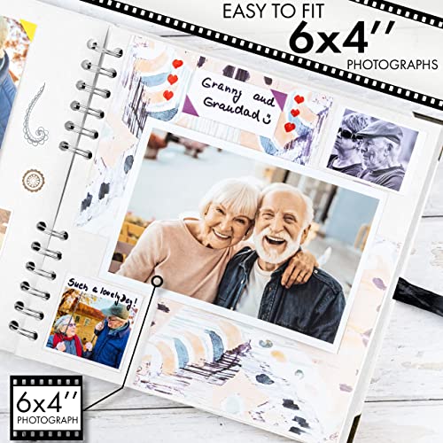 Scrapbook Album, 60 Pages, 8 x 8 Inch, White Photo Album, Scrap Book | Hardcover with Thick 200 GSM Kraft Paper, Ideal for Your Scrapbooking Albums, Art & Craft Projects (White, 8 x 8 Inch) - color: White, size: 8 X 8 Inch