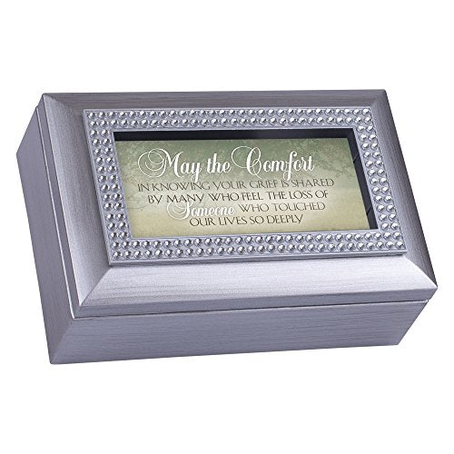 Cottage Garden Loss of Someone Touched Our Lives Jeweled Silver Tone Petite Music Box Plays You Light Up My Life