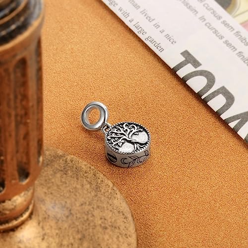 Sterling Silver Cremation Urn Bead Charm for Ashes - S925 Holds Ash Keepsake Pendant Family Tree of Life Memorial Jewelry Gifts for Women Loss Loved One - color: Tree of Life
