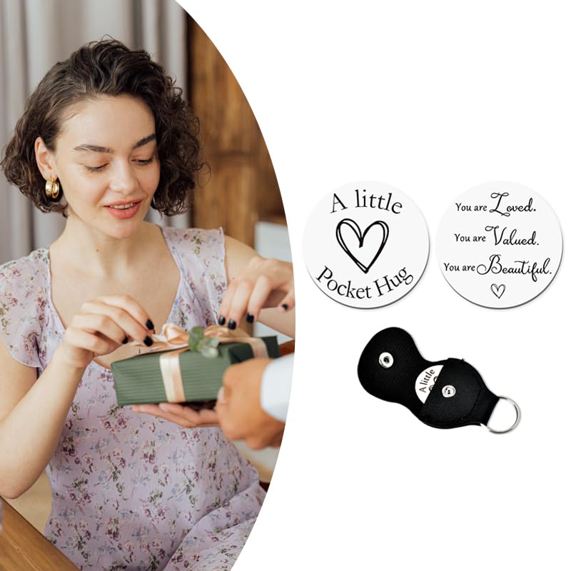 Pocket Tokens Inspirational Gifts for Granddaughter Daughter Birthday Gift for Niece Mom Sister Encouragement Gifts for Women Teen Girls You Are Loved Keychain Engraved Double Sided - color: You Are Loved