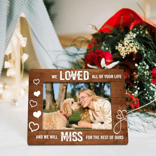 Pet Memorial Wooden Picture Frames, We Loved You All of Your Life, Tabletop Memorial Remembrance Photo Frame, Dog Loss Sympathy Gift for Dog Cat Lovers Owners 7.9 * 5.7inches - color: Style 19