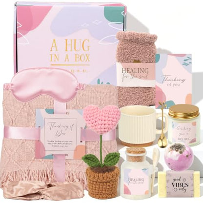 Pink Birthday Care Package for Women Teen Girls, Get Well Gifts for Woman - color: pink
