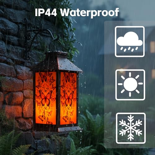 Homemory Solar Hanging Lanterns Outdoor Waterproof Butterfly LED Lights - style: Butterfly