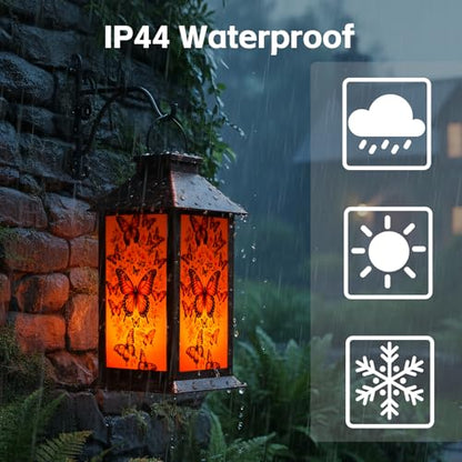 Homemory Solar Hanging Lanterns Outdoor Waterproof Butterfly LED Lights - style: Butterfly