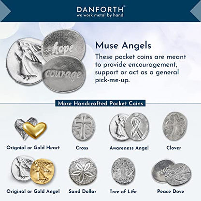 DANFORTH Pocket Angel Token Bag of 10, Inspirational Pewter Coins Lead-Free | Guardian Angel Coin, Keepsake Coins for Encouragement, Remembrance & Spiritual Gifts - color: Inspirational Angel Coins Bag of 10