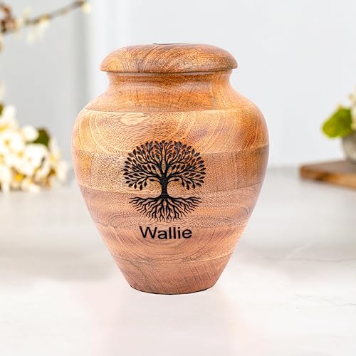 Ayan Handicrafts Wooden Urn Keepsake Urn for Ashes for Women - Tree Cremation Urn, Personalized Pet Urn, Funeral Urns for Human Ashes (Tree, Small - 36 Cu.in) - color: Tree, size: Small - 36 Cu.In