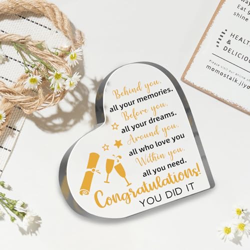 Graduation Keepsake Plaque, Inspirational Graduation Gifts for Women Men, Congrats Acrylic for High School College Graduate Son Daughter Friend, Home School Desk Shelf Decorations - style: Graduation 01