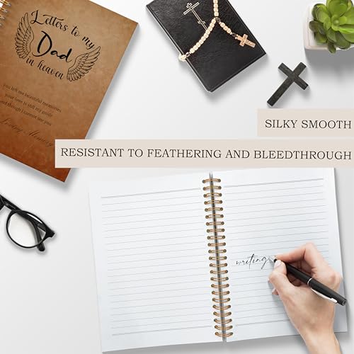 Letters to Heaven Notebook Journal 5.5x8.3, Memorial Gifts for Loss of Dad, Remembrance Bereavement Gifts Spiral Hardcover Notebook, Bereavement Gift for Loss of Father, Grief Journal - color: Letters to Dad in Heaven