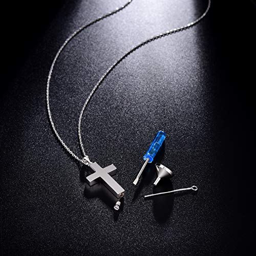 Cross Urn Necklace for ashes 925 Sterling Silver religious Cross Cremation Pendant Jewelry Faith Hope Love Gifts for Men - style: Cross Urn pendant