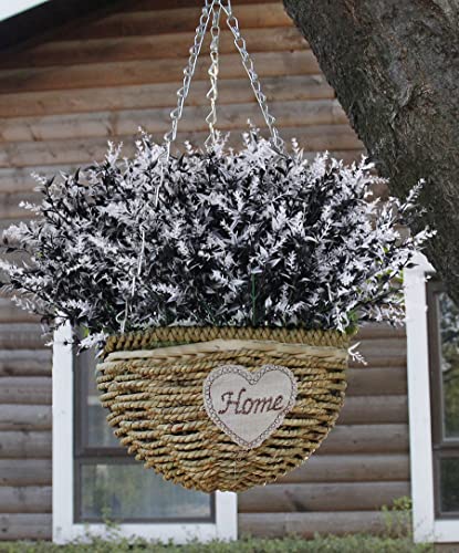 RECUTMS 8 Bundle Artificial Black Flowers Outdoor UV Resistant Fake Flowers - color: Black+white, size: 8 Bundles