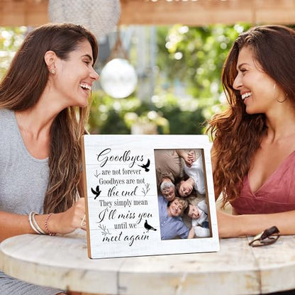 Memorial Pictures Frame, Goodbyes Are Not Forever Goodbye Are Not The End Photo Frame, Sympathy Gifts For Loss Of Loved One, Farmhouse Home Living Room Bedroom Decoration -b33