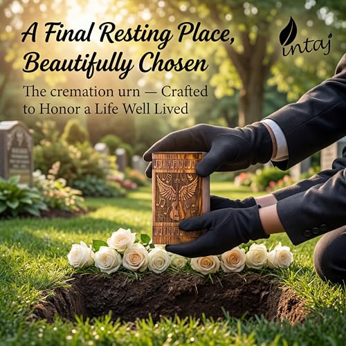 Guitar Wings Wooden Keepsake Urn for Human Ashes, 20 Cu in, Rosewood - color: Rosewood, size: Keepsake (20 lbs)