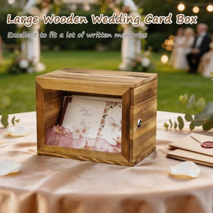 Wedding Card Box, Wooden Keepsake Card Box for Party, Bridal Shower