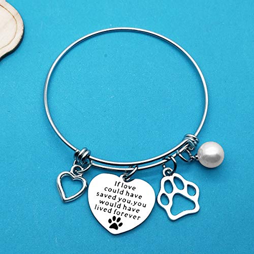 Xiahuyu Pet Memorial Bracelet Gift If Love Could Have Saved You You Would Have Lived Forever Bracelet Loss of Pet Gifts Sympathy Gifts for Loss of Dog In Memory of Dog Cat Gift