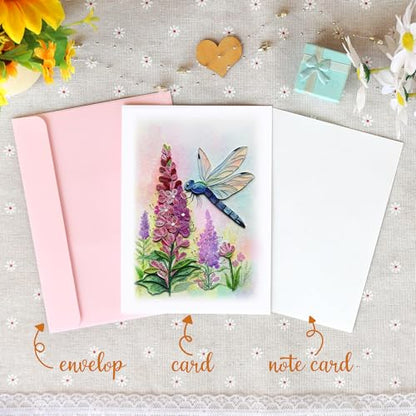 KingKraft Dragonfly Quilling Card, Birthday Card, Anniversary Card for Wife, Husband, Greeting Card for All Occasions, Mothers Day, Valentines Day Card, Thinking of You, Get Well Card - color: Dragonfly