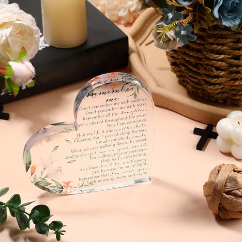 Yookeer Sympathy Gift Acrylic Heart Shape Memorial Bereavement Gifts for Loss of Loved One Red Cardinal Remembrance Condolence Funeral Grief Keepsake for Mom Dad Grandma Friend(Delicate Style) - style: Delicate Style