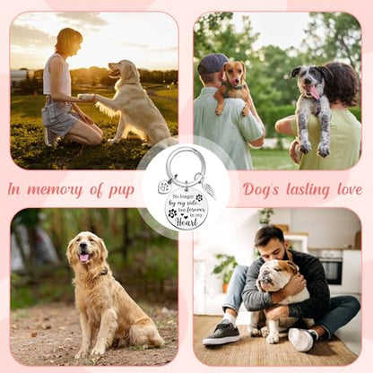 Dog Memorial Gifts for Loss of Dog Pet Memorial Keychain | Loss of Dog Sympathy Gifts Remembrance Passing Away Bereavement Gifts No Longer By My Side