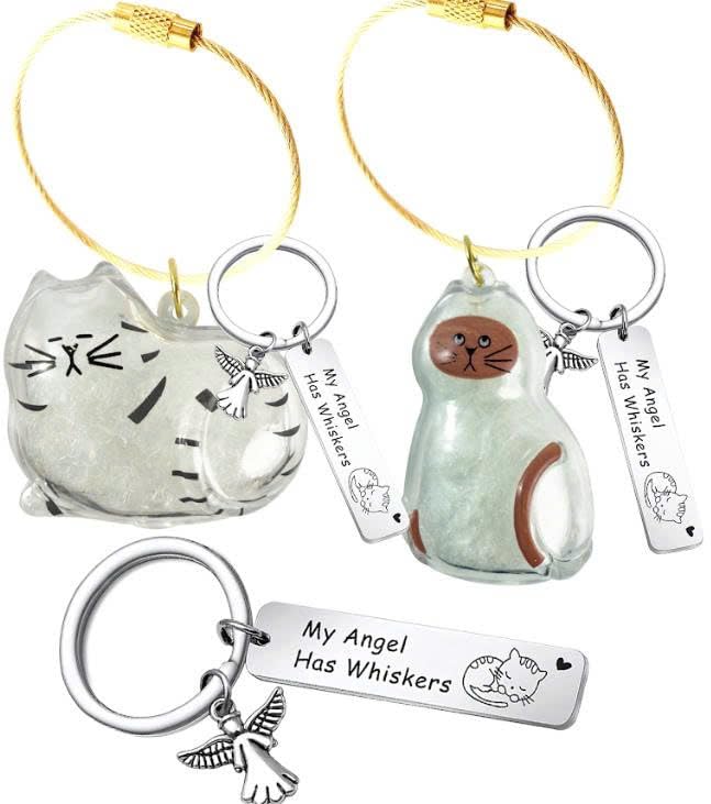Pet Paw Print KeepSake Dog Memorial Suncatcher – Pet Fur Keepsake for Dog Hair, pet Hair Memorial keepsake - color: Miarita- Kien -Cat Hair Keychain Brown