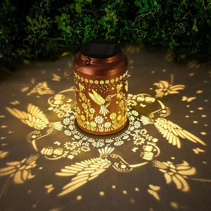 WACLSTDAY Hummingbird Solar Lanterns Outdoor Waterproof Garden Decor Birthday Gifts for Women Men Mom Hanging Solar Lights Metal Decoration Outside for Yard,Patio,Backyard,Porch,Easter - style: B.New Hummingbird