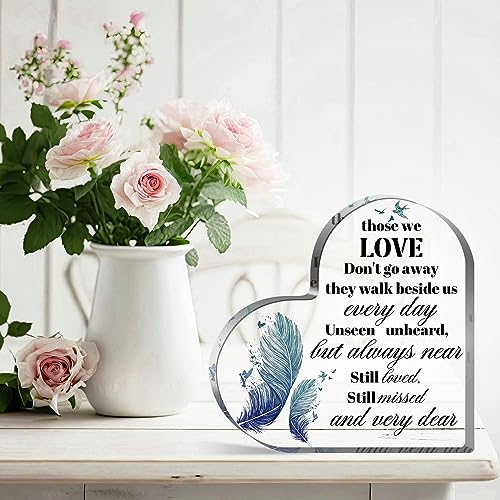 Sympathy Gifts Acrylic Heart Shape Memorial Bereavement Gift Paperweight Remembrance Decorations Funeral Grief Condolence Memorial Ornaments for Loss of Loved One of Mother Father - style: 021