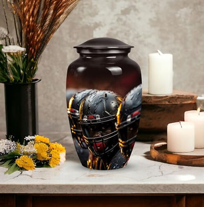 American Football Players in Rain - Cremation Urns Adults - Funeral Urns for Human Ashes Adult - Cremation Urn for Adults - Ashes Urn Adult (10inch)