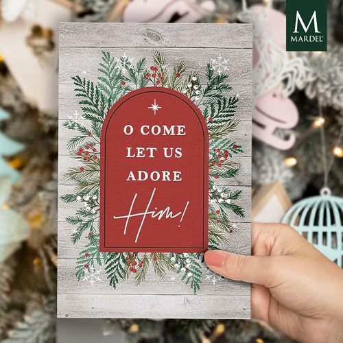 O Come Let Us Adore Him Christmas Church Bulletins Church Bulletin Package Of 100 - Welcome The Congregation, Share Church Info & Services On Quality Church Bulletin Paper - General Worship Bulletins - style: O Come Let Us Adore Him Christmas