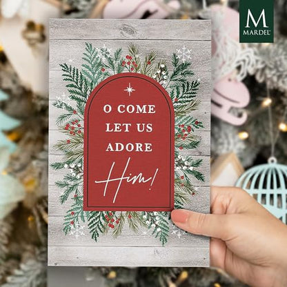 O Come Let Us Adore Him Christmas Church Bulletins Church Bulletin Package Of 100 - Welcome The Congregation, Share Church Info & Services On Quality Church Bulletin Paper - General Worship Bulletins - style: O Come Let Us Adore Him Christmas