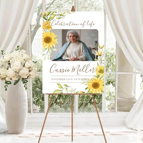 Personalized Funeral Welcome Sign, Celebration Of Life Sign, In Loving Memory Sign, Funeral Welcome Banner, Memorial Sign, Editable Funeral Welcome Sign, Funeral Welcome Sign With Stand #14 - color: Design 14