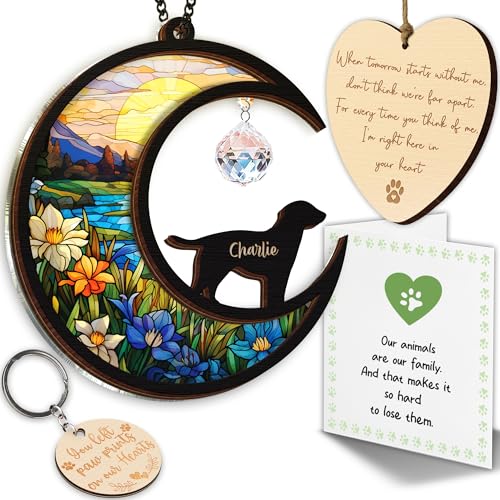 Personalized Dog Memorial Gift Suncatcher, Engraved Pet Memorial Ornament, Pet Sympathy Keychain, Loss of Animal Card, Rainbow Bridge Dog Loss Gift, Bereavement Suncatcher Window Hanging - color: 00. Custom #0
