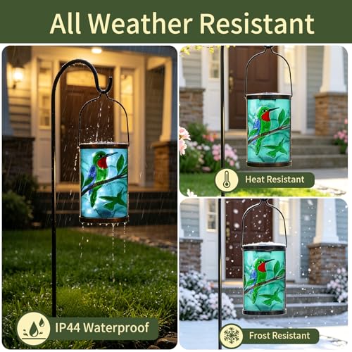 MUMTOP Hummingbird Solar Lantern Outdoor Waterproof Hanging Garden Lights - color: Green