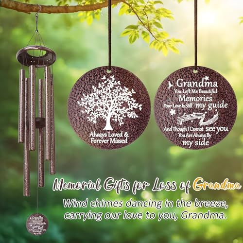 Memorial Gifts for Loss of Grandmother, 25''Memorial Wind Chimes for Loss of Grandma,Sympathy Gifts for Loss of Grandmother, Bereavement, Condolence, Remembrance Gifts,Windchimes in Memory of Grandma - size: Grandma