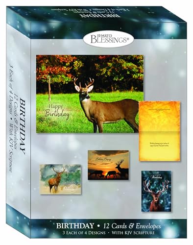 CPG Card-Boxed-Shared Blessings-Birthday Wildlife (Box of 12) | Beautiful Wildlife Artwork Makes Birthday Greetings Memorable And Heartwarming For Loved Ones
