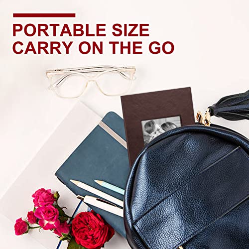 Ywlake Photo Album 4x6 50 Pockets 2 Packs, Small Mini Capacity Leather Photo Albums, Each Pack Holds 50 Top Loader Vertical Only Pictures Brown - color: Brown, size: 50 Photos/2PK