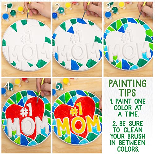 Creative Roots Paint Your Own #1 MOM Stepping Stone, Craft Kits for Kids, Ceramics to Paint, Ages 6+ - style: #1 Mom