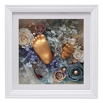 10x10 Shadow Box Frame, 3D Display Case, White, 2" Depth - size: 10x10