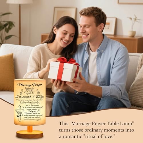 WSYEAR Marriage Prayer Cross Wedding Gifts for Couples, Night Light Religious Cross Engagement Gifts for Bride and Groom, Bridal Shower Gift for Women Men - color: Marriage