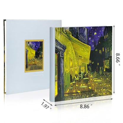 Van Gogh Café Terrace at Night Photo Album 4x6 with Writing Space 200 Pockets, Slow Living Memory Book for Art Lovers -Kuword - color: Gold