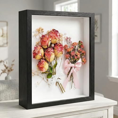 3 Pcs 8x10 Inch Shadow Box Frames Acrylic,Shadow Box Frame Display Cases,Cases for Pressed Flowers Keepsakes Tickets Photos (Black) - color: Black