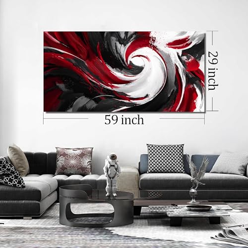 JuhaiArt Abstract Wall Art Red Wall Picture for Office - color: Red, size: 59"L x 29"W