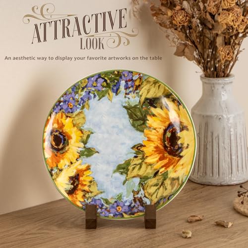 ANBOXIT Plate Display Stand, 6 Inch Plate Holder for Displaying | Decorative Plate Stand for Picture Frame Dish Photo Plaque Platter Wood Stand