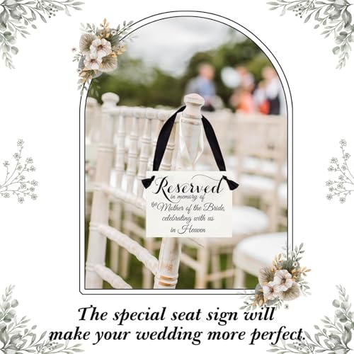 Wedding Memorial Sign in Memory of Parents Celebrating from Heaven Ceremony Seat Banner Mother of The Bride - style: Mother of the Bride