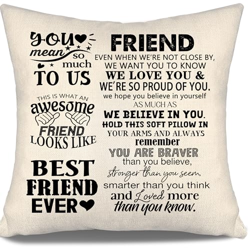 Friend Even When We're Not Close by Throw Pillow Cover Present for Friends Friendship Gift Birthday Gift Graduation Gift (Friend-we) - color: Friend-we