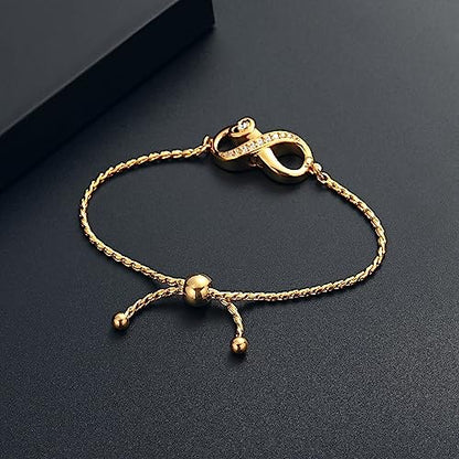 Urn for Ashes Infinity Bracelet for Women Girl Cubic Zirconia Cremation Keepsake Jewelry Gift for Human - color: Gold