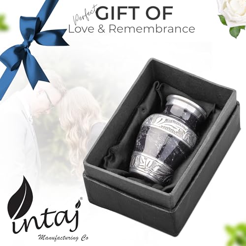 Marbled Metal Keepsake Urn for Human Ashes, Mini 6 Cu in, Black - color: Black, size: Small (Set of 1)
