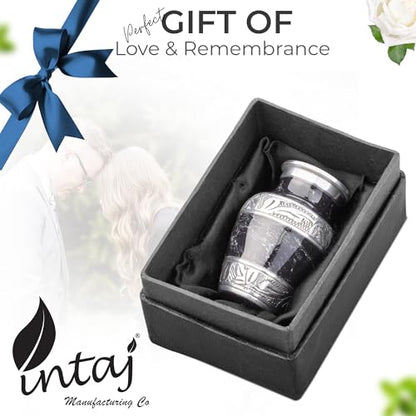 Marbled Metal Keepsake Urn for Human Ashes, Mini 6 Cu in, Black - color: Black, size: Small (Set of 1)