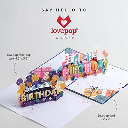 Lovepop Happy Birthday Fun Sprinkles Cake Pop-Up Card with Envelope | Paperpop Card 4.5x5.9; 3D Colorful Dessert Greeting Card for Women, Men, Kids, Daughter, Son, Mom, Dad, Husband, Wife - color: Happy Birthday Fun Sprinkles Cake