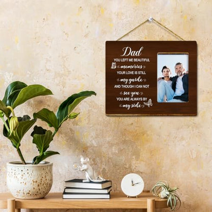 You Left me Beautiful Memories Wood Picture Frame,Memory Gifts for Loss of Dad,Memorial Gift for Loss of Dad,Sympathy Gifts Condolences Gift - style: Dad-1