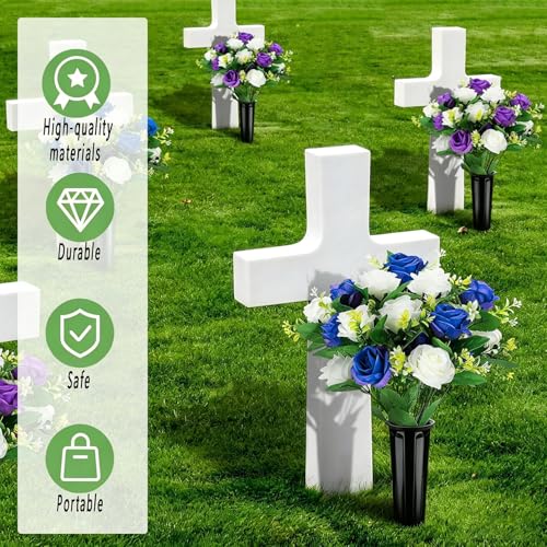 10-Pack Cemetery Vases with Spikes for Graves - color: Black