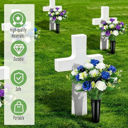 10-Pack Cemetery Vases with Spikes for Graves - color: Black