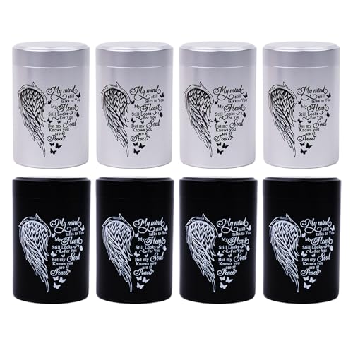 3 Inches Small Urns for Human Ashes Set of 8 Mini Urns for Sharing Small Keepsake Urns Memorial Ashes Holder-Wing - size: Set of 8-heart wing